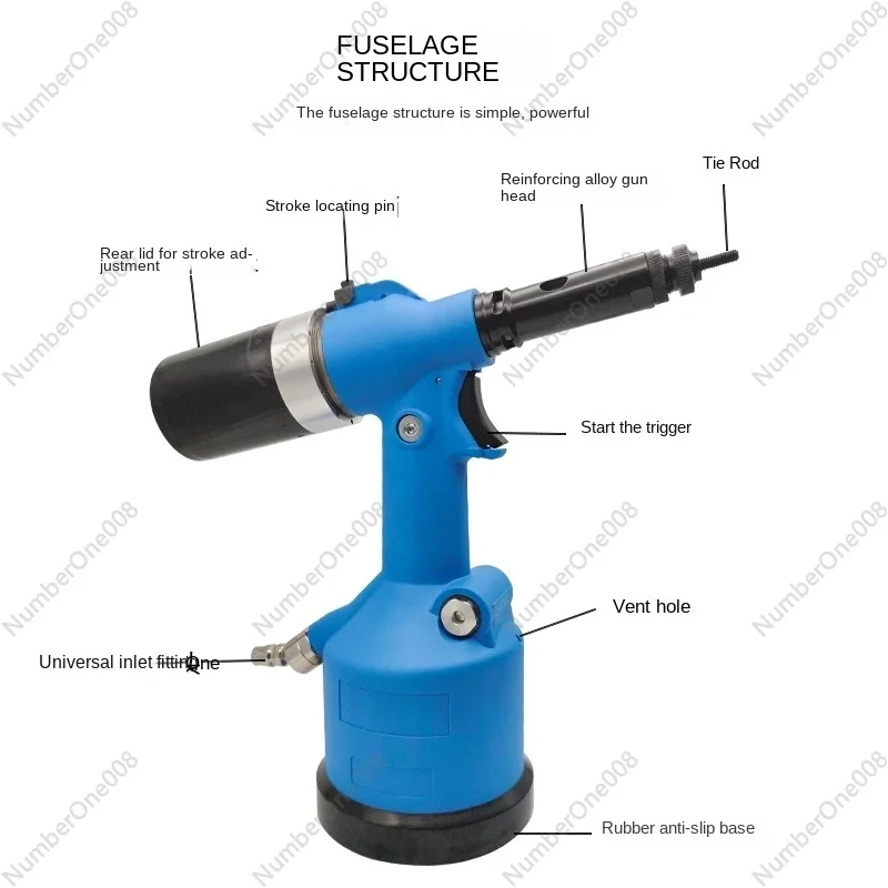 Automatic Pneumatic Pull Rivet Nut Gun Hydraulic Riveter Ram Gun Full Material Pull-Setter M3-M12 Pull Rod