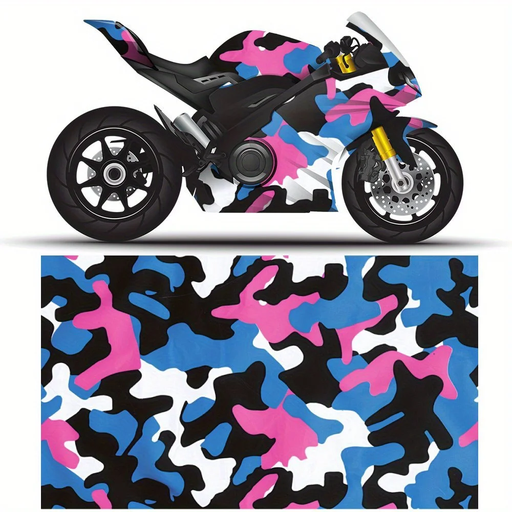 

Cool Colorful Camouflage Style Motorcycle Stickers, Durable Car Vinyl Wraps Suitable for Most Vehicles, Auto Body Sticker Film