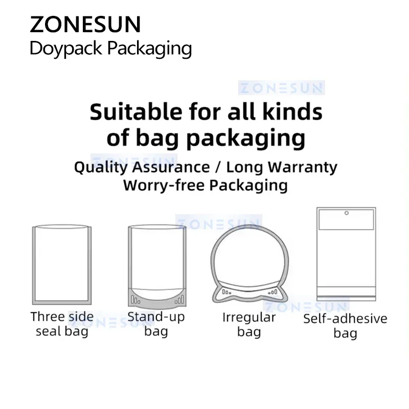 Zonesun Pre-formed Bag Packaging Machine Automatic Powder Filling and Sealing Machine Auger Filler ZS-FSFM1