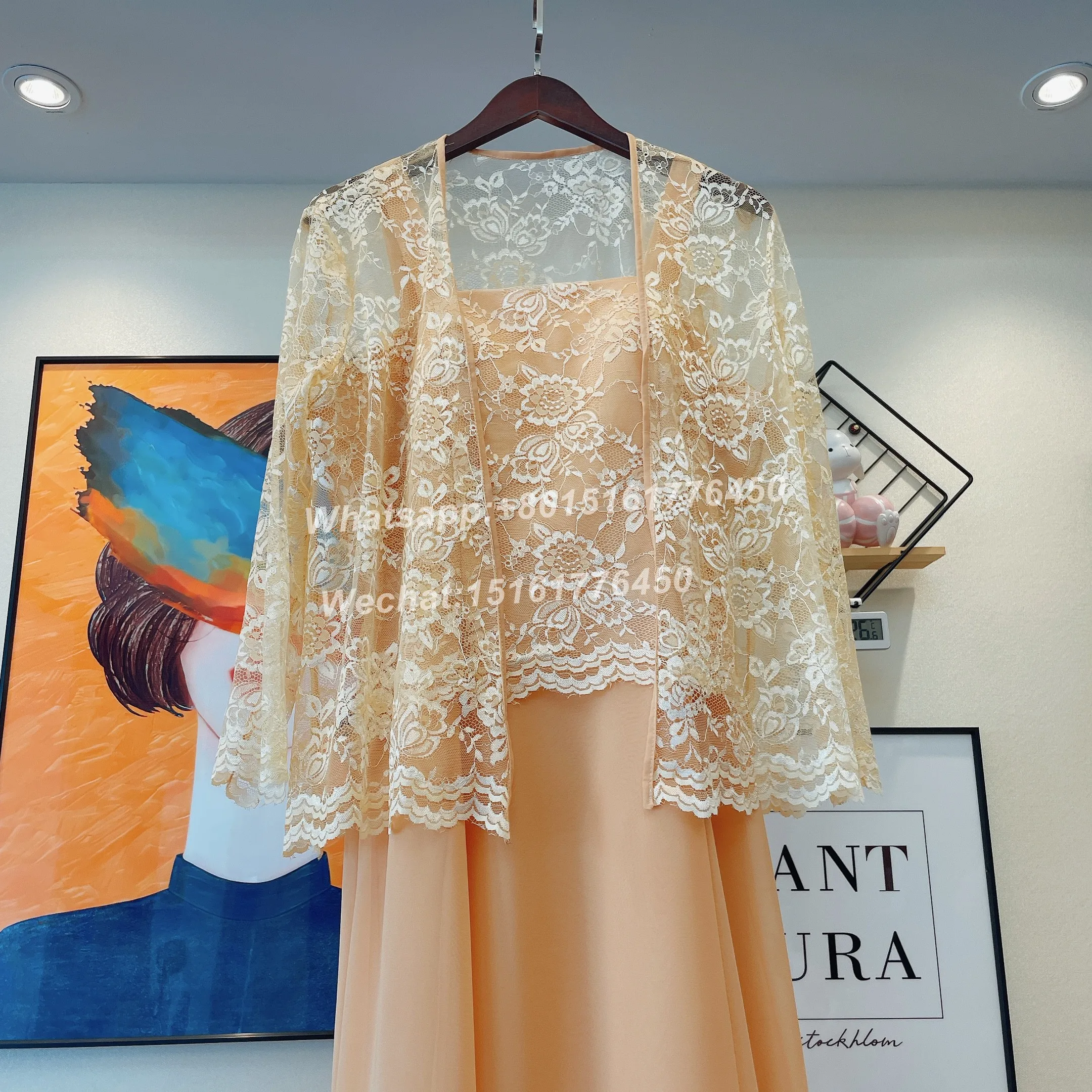 Mother of the Bride Dresses With Jacket Ankle Length Lace Chiffon Wedding Guest Dress Evening Gown Customized image 3