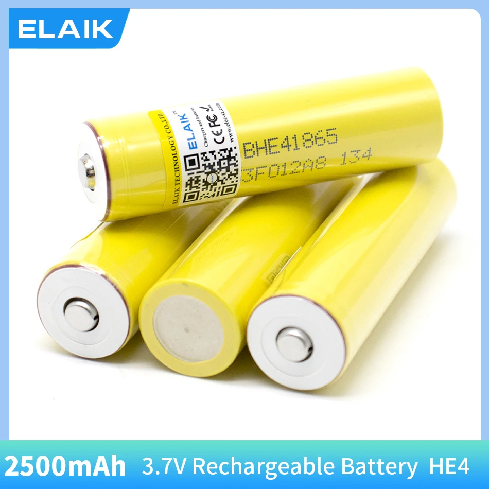 1-20 шт. новый оригинальный литий-ионный аккумулятор HE4 2500 мАч 18650 3,7 В аккумуляторные батареи для электроинструментов + заостренный своими руками