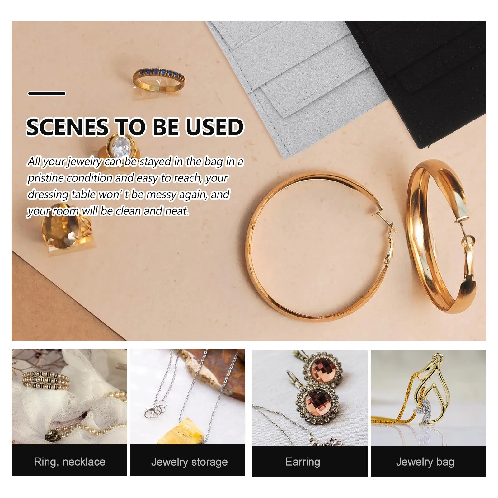 

2Pcs Jewelry Bag Durable Cloth Bag for Storing Small Things Perfect Organizer for Jewels and Accessories Gift Pouch