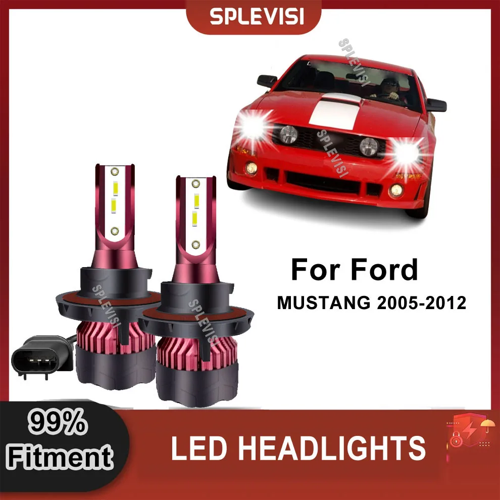 

2x H13 9008 6000K White LED Headlight High Low Beam Replace For Ford Mustang 2005-2012 Focus 2008-2011 Expedition 2007-2011