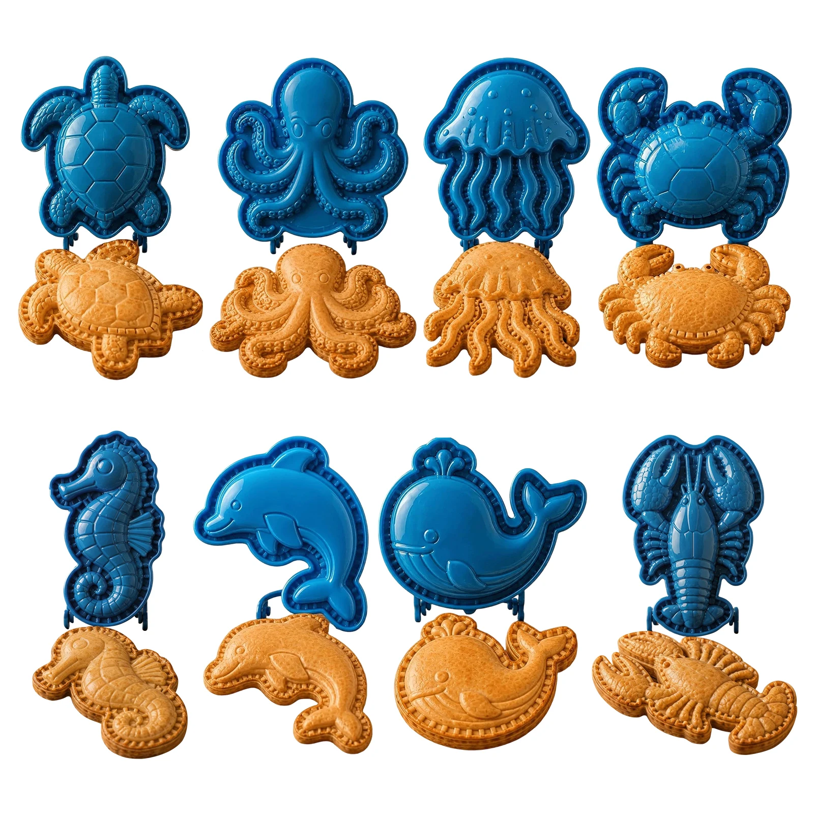 Sea Animal Hand Pie Maker Shapes Ocean Hinged Pie Crust Cutter Pastry Press Baking Mould for Parties Events