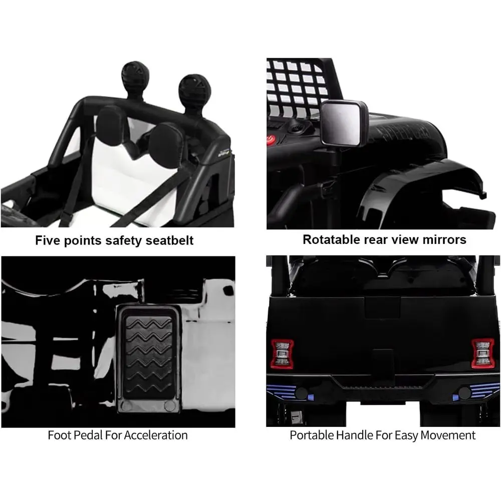 Voiture électrique 12V pour enfants, jouets, voitures pour enfants avec 3 vitesses réglables, Bluetooth, télécommande Parent, Spri