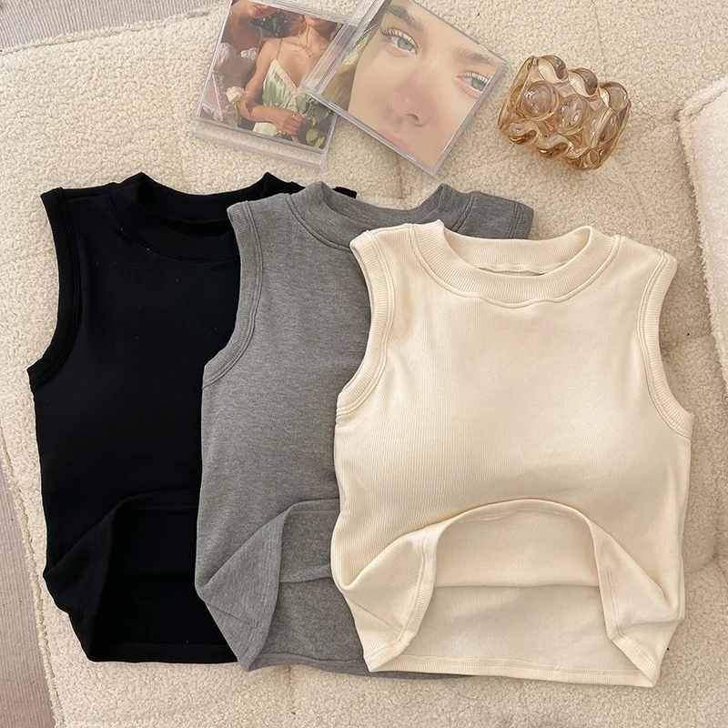 

plus Size Faionable Slim Fit Base Layer Vest Women's Casual round Ne Warm Top Comfortable ort Sle Commute Sle