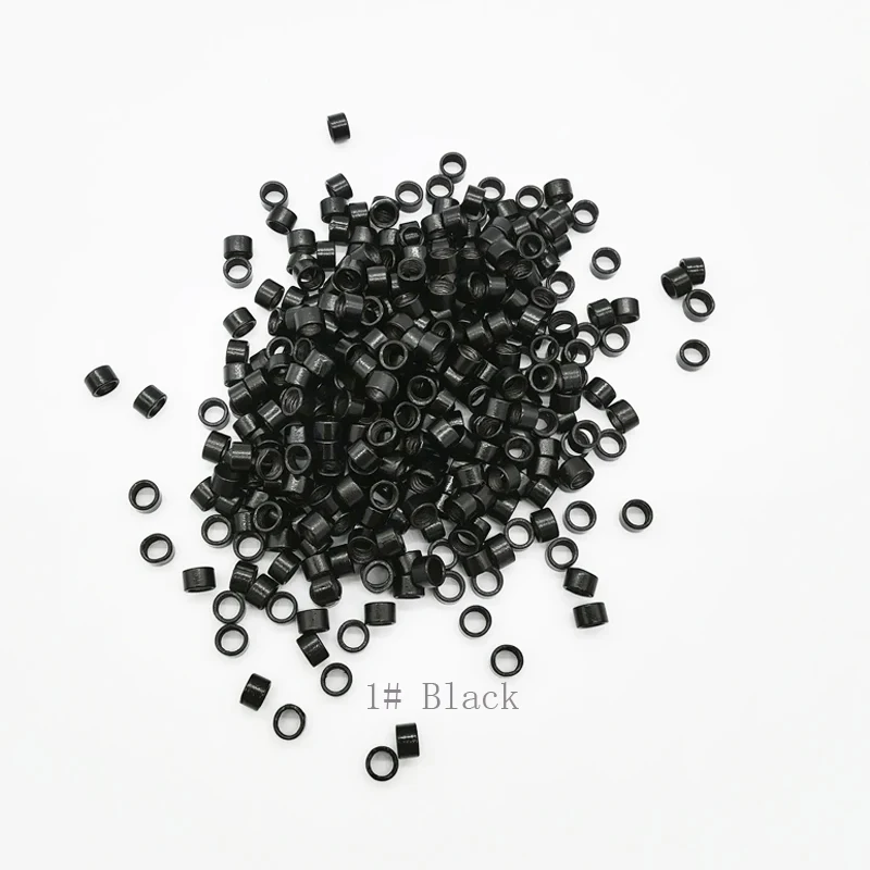 1000pcs 4.5mm Micro Aluminium Rings With Screw / Links Beads / Black D-Brown Brown L-Brown D-Blonde Blonde Auburn