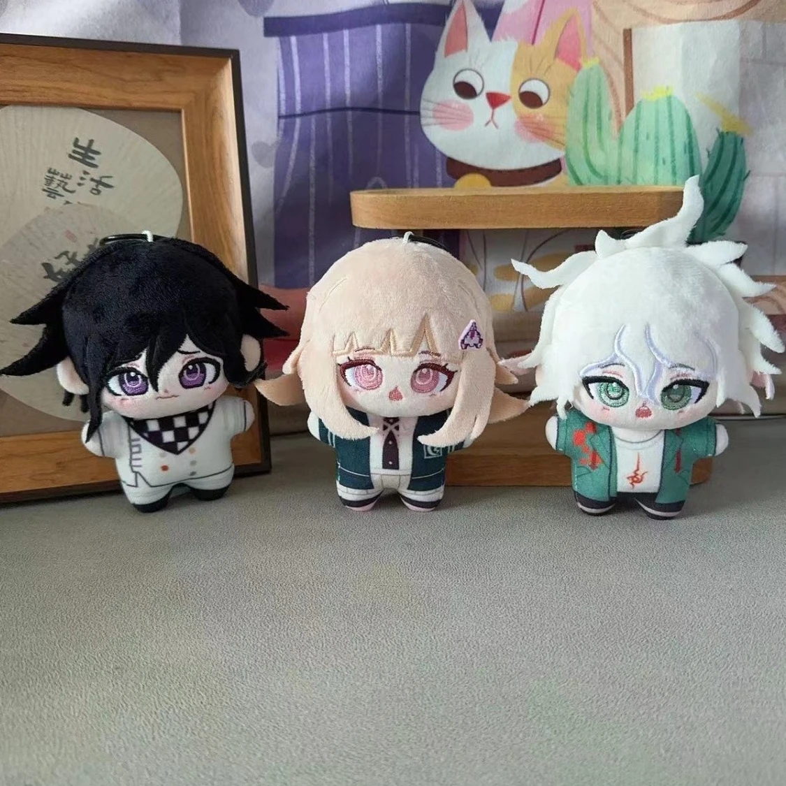 Anime estrela do mar boneca de pelúcia brinquedo 10cm danganronpa personagens oma kokichi komaeda nagito nanami chiaki dos desenhos animados mochila chaveiro