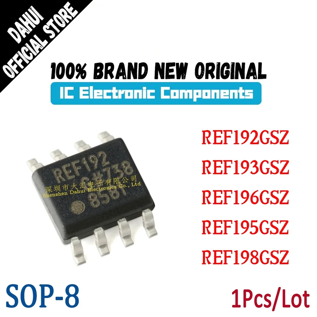 

(1Piece) 100% New Original REF192GSZ REF193 REF195 REF196 REF198 GSZ REEL7 SOP-8 Voltage source chip IC