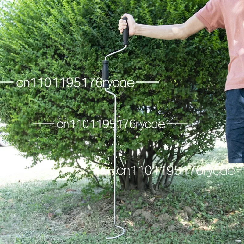 Split solid stainless steel compost turning and stirring tool, spiral stirring rod