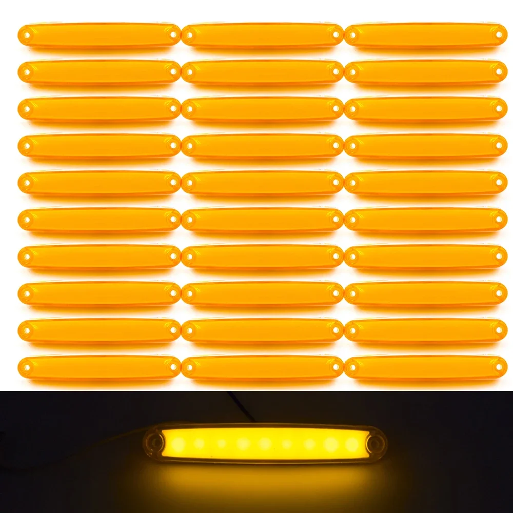 

30pcs 12V 24V 9 LED Side Marker Turn Signal Light Clearance Warning Tail Lamp Brake Indicator Truck Trailer Lorry Waterproof