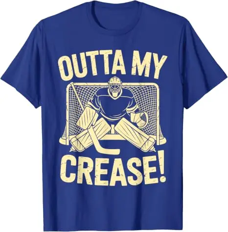 Outta My Crease Lustiges Eishockey-Torwart-Kunstwerk für Männer und Frauen T-Shirts Eishockey-Liebhaber Unisex T-Shirt Outdoor-Sportbekleidung – Detail 15