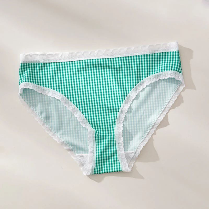 Women Seamless Printed Panties Lady Sexy Ice Silk Lace Briefs Female Thin Breathable Quick Drying Personality Underwear Lingerie