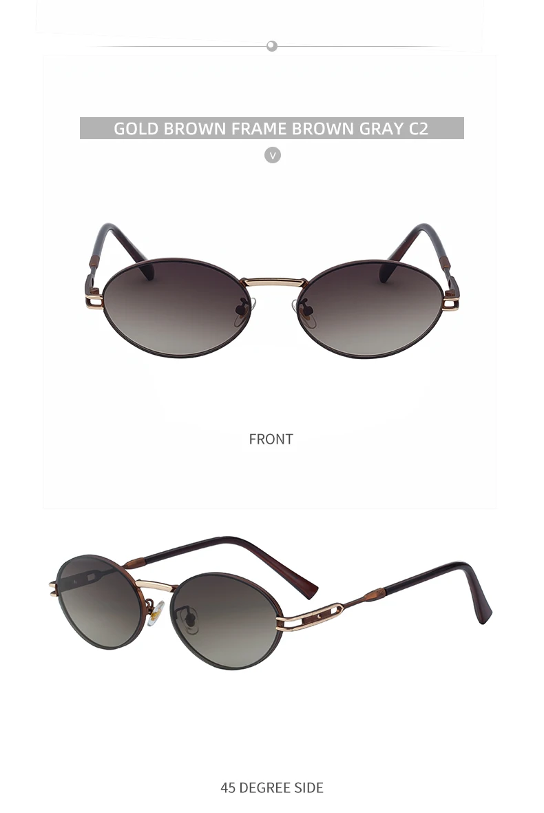 Kleine ovale Steampunk-Sonnenbrille aus Metall für Damen 2026 – Luxusmarke, Vintage Punk Sonnenbrillen für Damen, modische UV400-Schutzbrillen – Detail 15