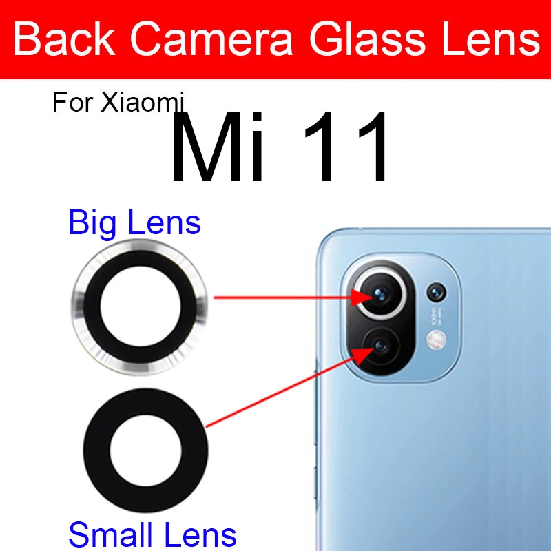 Rear Camera Glass Lens with Sticker Glue For Xiaomi Mi 11 11T 11X Pro Mi 11 Lite 5G Mi 11 Ultra Mi 11i 11X Back Lens Adhesive 