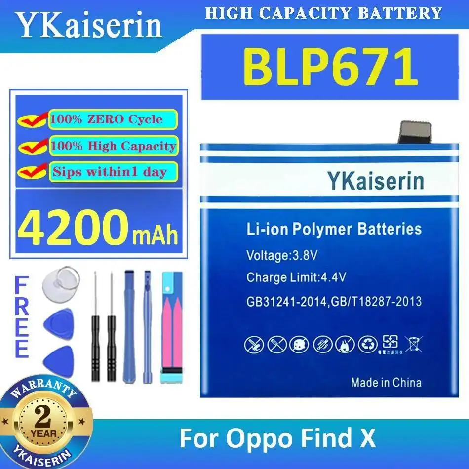 

Safe High Compatibility BLP671 4200Mah For Oppo Find X Mobile Phone Battery