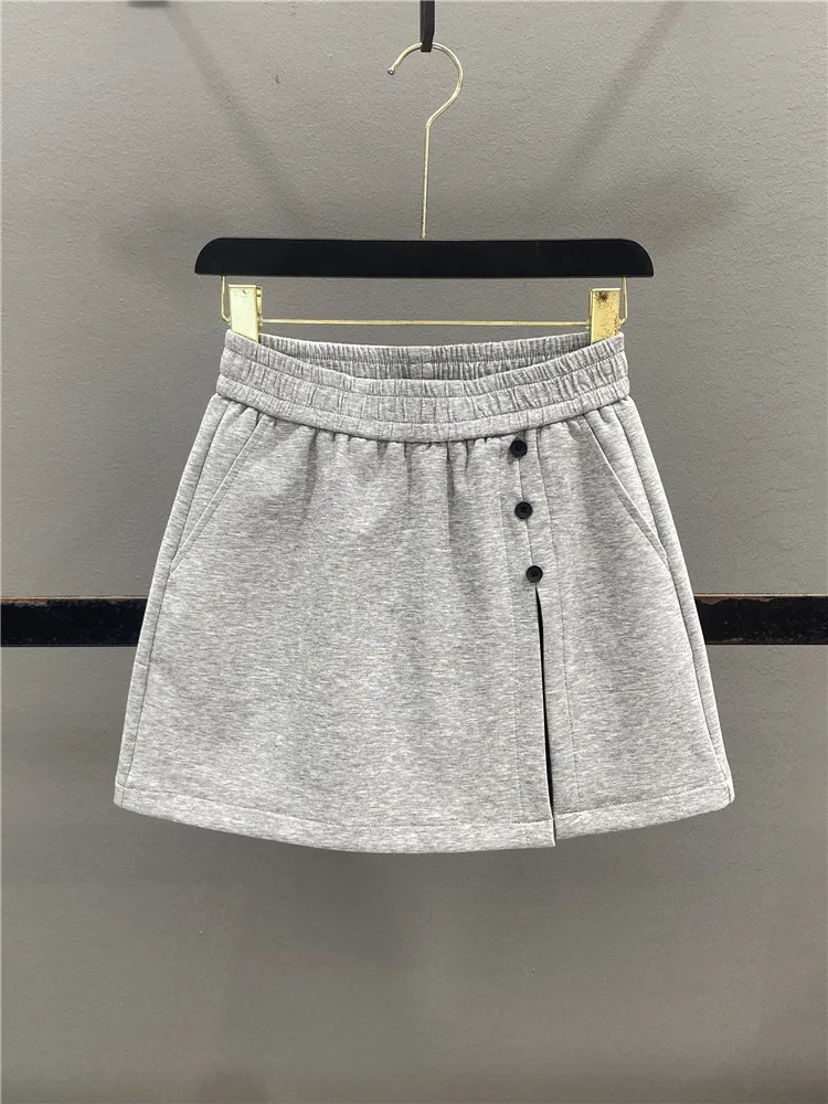 Casual Asymmetrical High Waist A-Line  Skirt with Slits Wide Leg Short Pants for Women Summer New Style Slimming Skirt