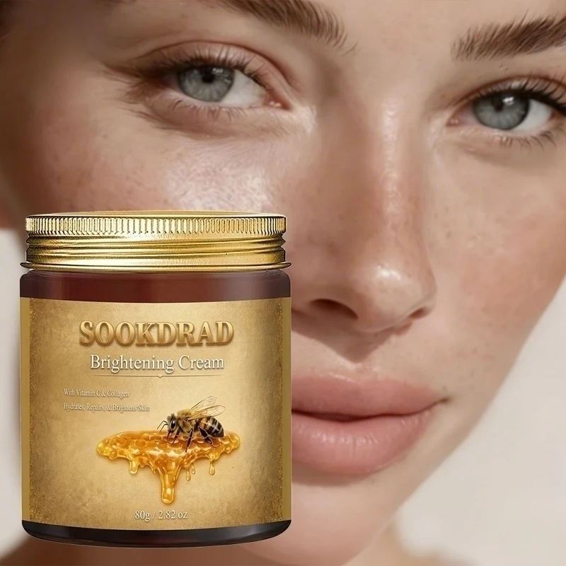 

Brightening Cream, Vitamin C & Collagen, Hydrates Brightens, Face Neck Body, All Genders, 80g/2.82oz, All Skin, Daily Skincare