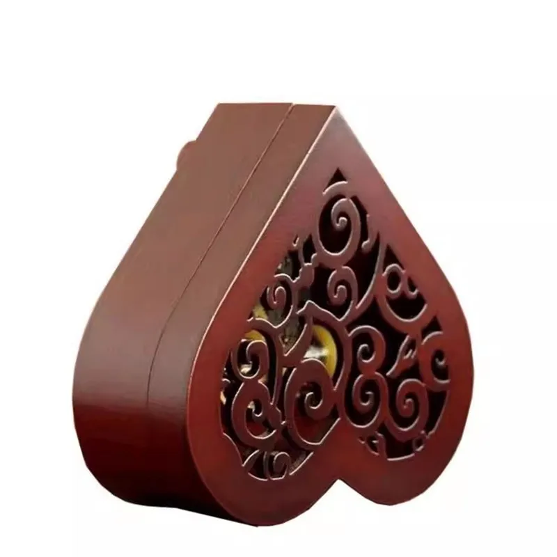 

Wooden Carving Music Box, Hand Cranked, Clockwork Musical Box, Happy Birthday, Edelweiss, Christmas Gift