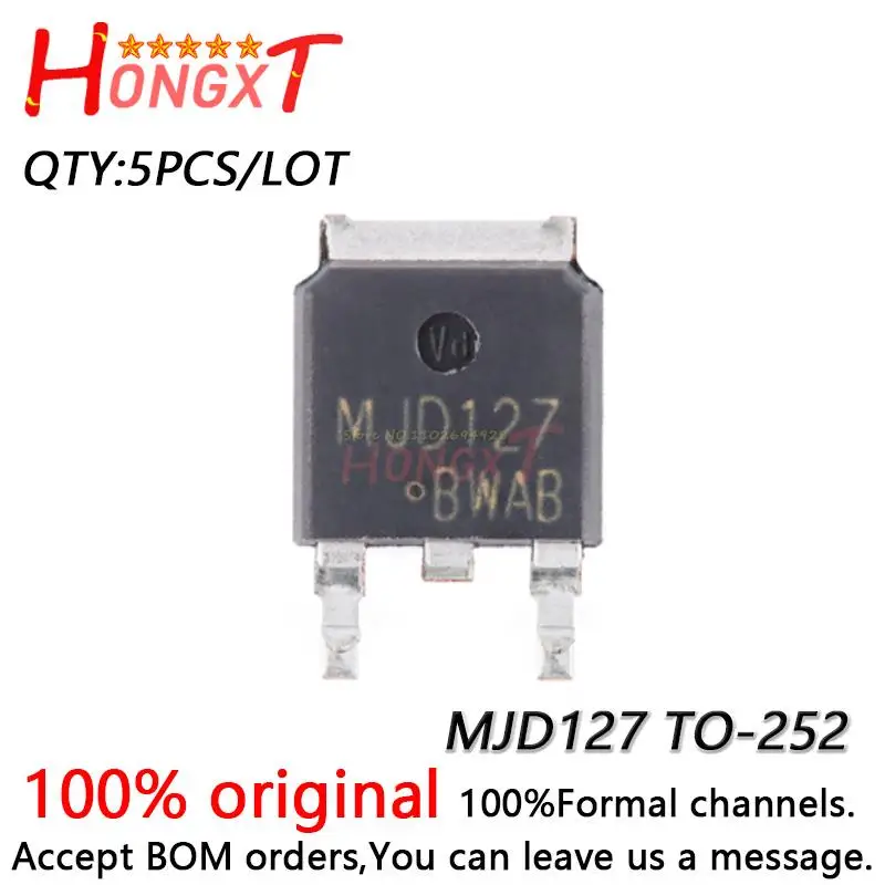10PCS 100% NEW MJD127 TO-252-2 100V 8A PNP transistor.