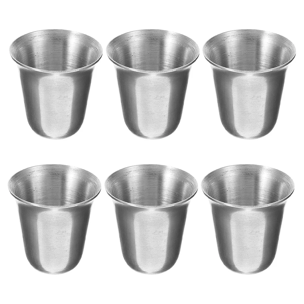 

6Pcs Stainless Steel Religious Communion Cups Stackable Durable Holy Water Wine Drinking Cups Portable Metal Mugs