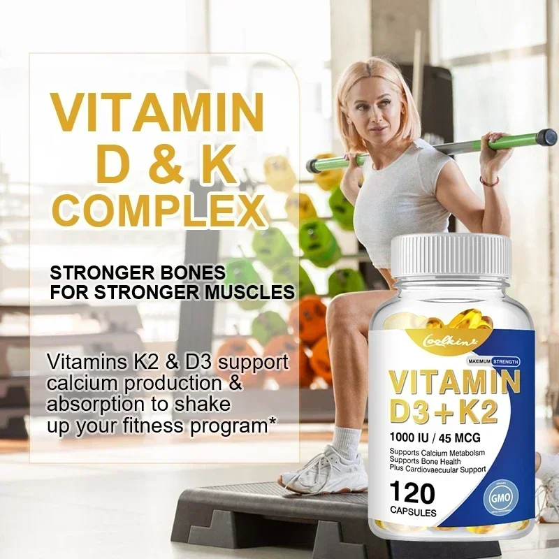 Natural Organic Vitamin D3+K2 Capsules - Contains Multiple Vitamins and Minerals