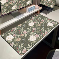 Mouse Pad Gamer Green Flowers And Plants XL Computer Mousepad XXL Mechanical Keyboard Pad Natural Rubber Mouse Mats Soft Carpet