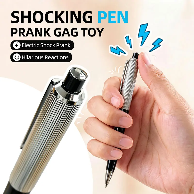 Trick Electric Shock Pen Realistic Ballpoint Pen Prank Toy Harmless Electric Shocker Joke  for Friends Teasing Party Favor Toys
