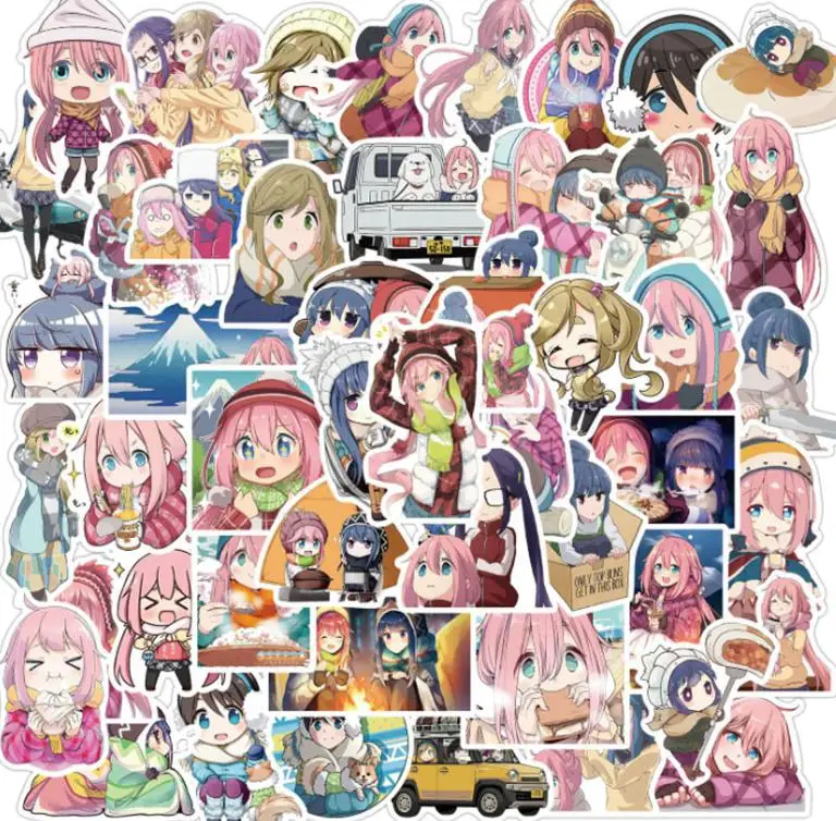 

10/30/50pcs Japanese Anime Yuru Camp Graffiti Stickers Waterproof Skateboard Travel Suitcase Phone Laptop Decal Decor Sticker