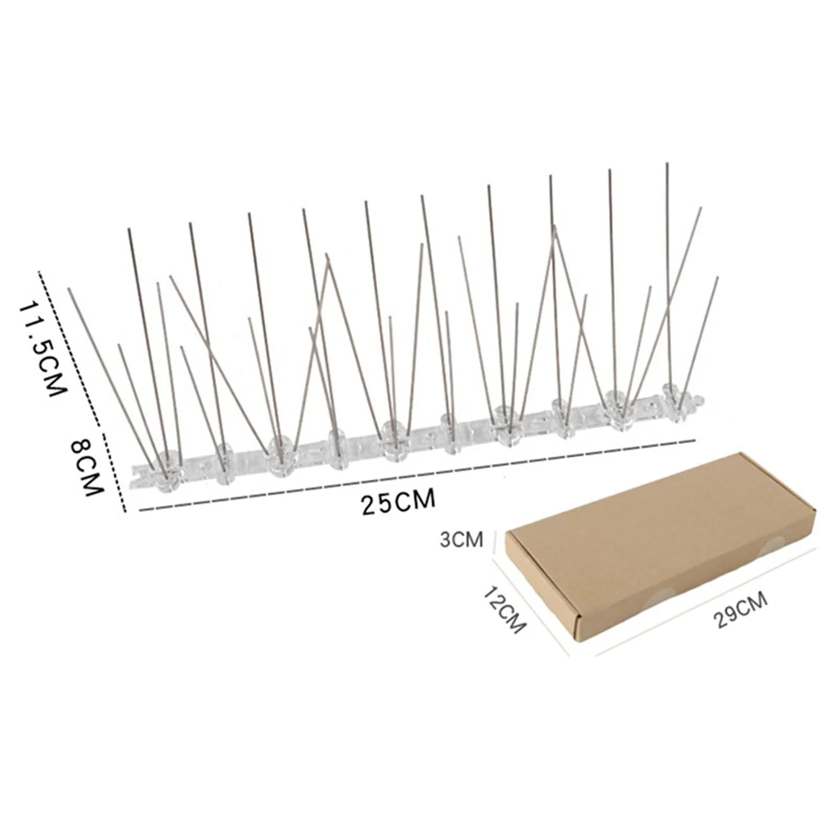 12-Piece Anti-Bird Fence Bird Nail Set, Bird Repellent Spikes, Balcony Bird Repellent, Spikes to Prevent Climbing