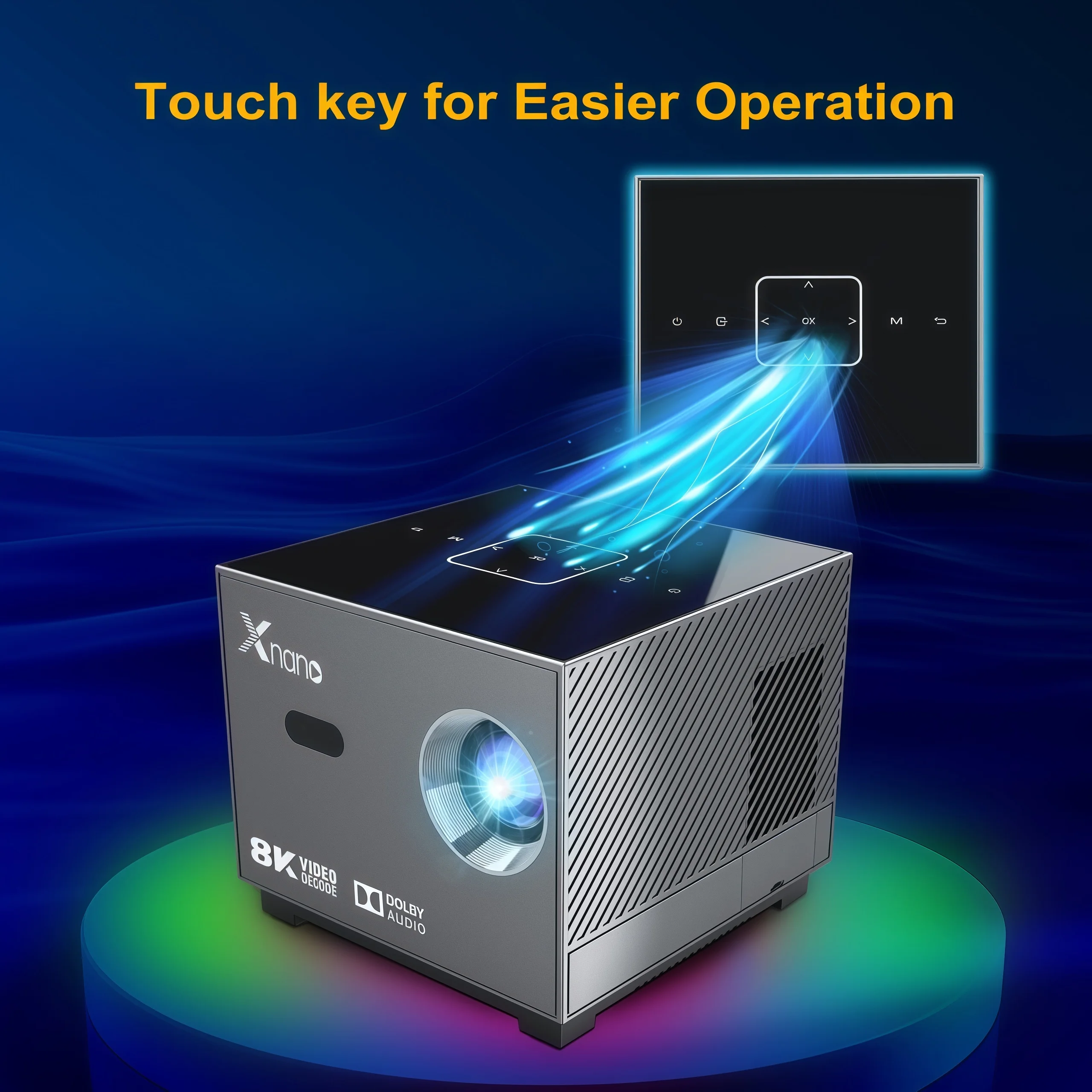 Xnano X3 Portable LED Projector 190Ansi Android 9.0 Dual WiFi BT5.0 HDR10+ Dolby Audio 8K Decoding Electric Focus Mini Beamer