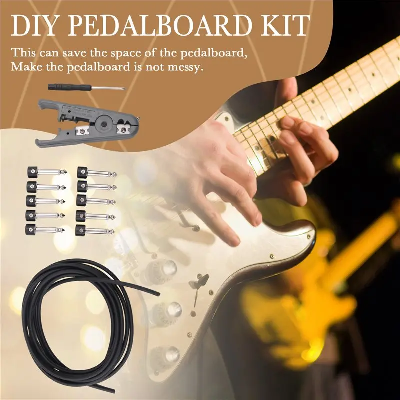 A89E-Solderless Connectors Design Guitar Cable Diy Guitar Pedal Patch Cable Kit
