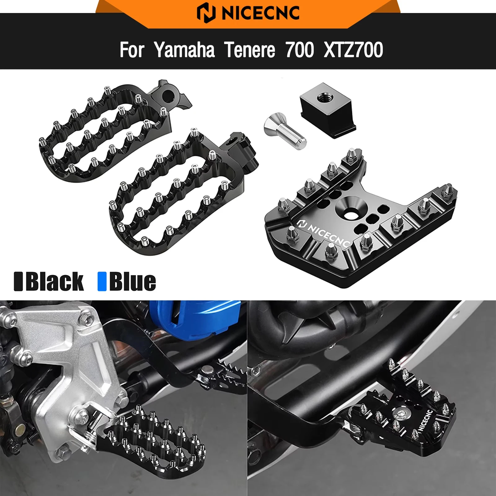 

For Yamaha 2019-2024 Tenere 700 XTZ 700 T7 Footpegs Footrests Brake Pedal Lever Step Tip Tenere700 T700 Rally Edition 2020-2024