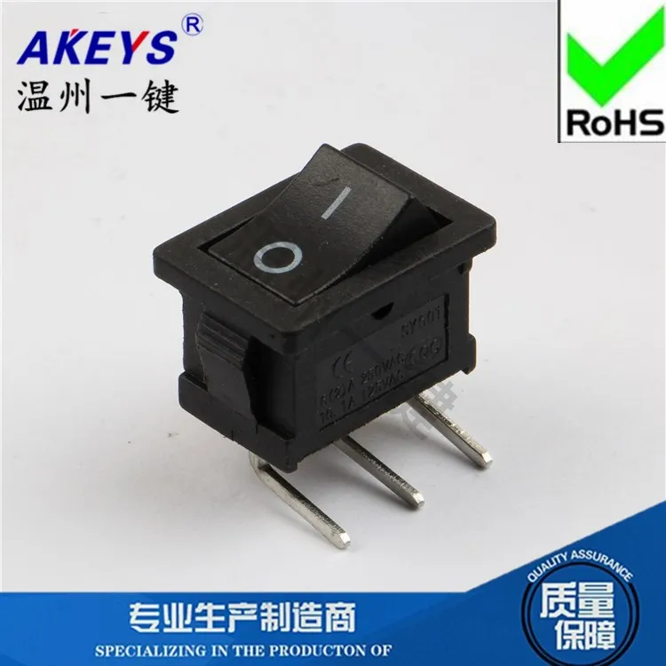 KCD1-102L Rocker Switch Copper Foot Rocker Water Dispenser Side Foot 15*21 Curved Foot Three Foot 2 Gear Copper