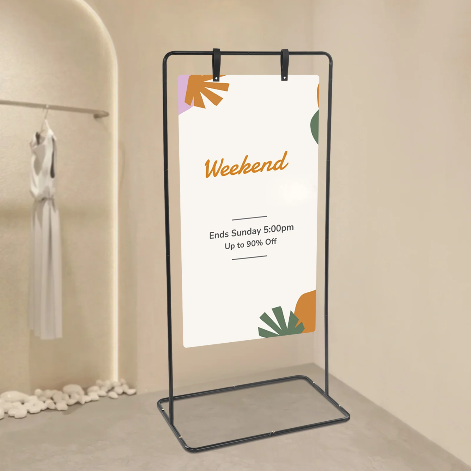 Präsentationsständer für Preislisten, Werbung, Poster, Rechteckiger Willkommensschild-Ständer, Hochzeitsschildhalter 80*50*175cm