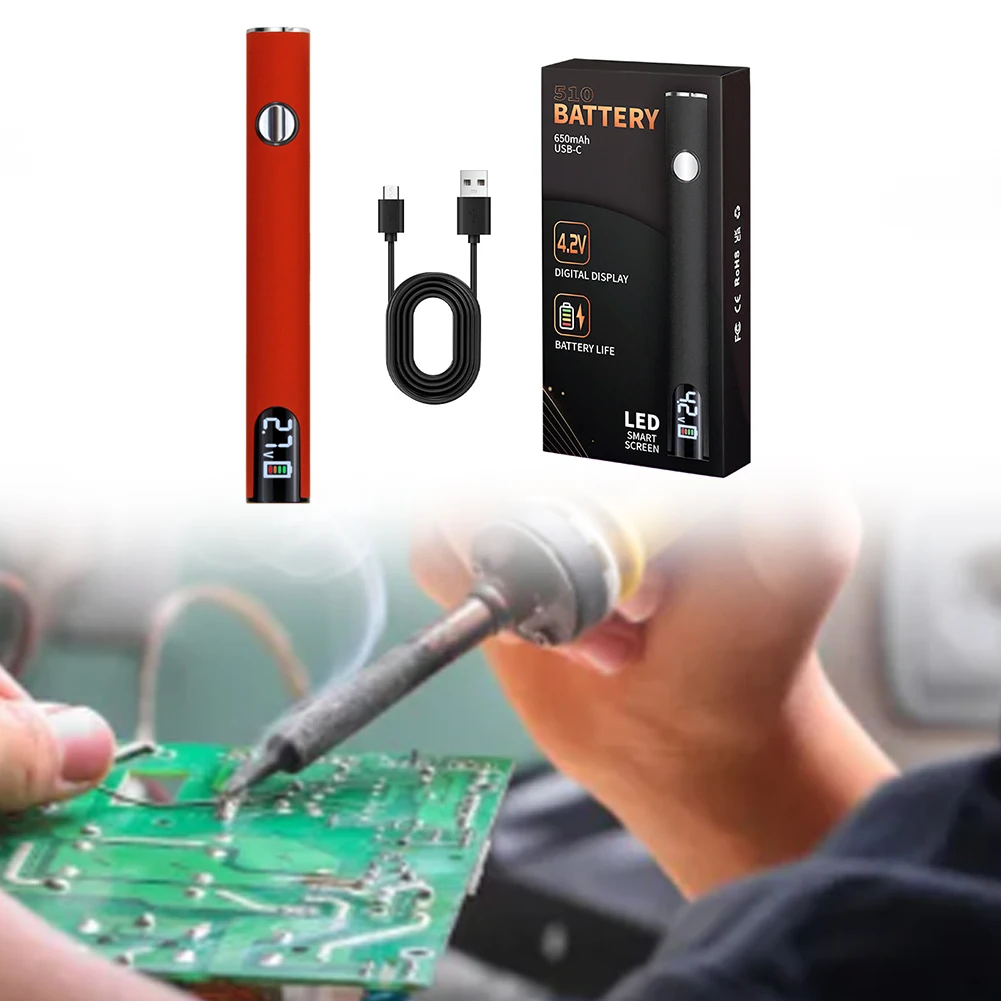 

510 Thread Battery Cart Pen Smart Soldering Iron(No Soldering Iron Tip)(Red)