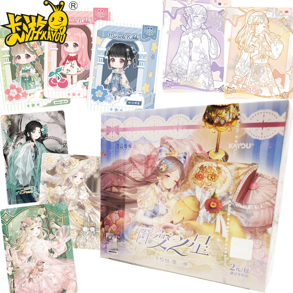 

New KAYOU Miracle Nikki Collection Cards Chinese Original Dress Up Game Cute Q Version Nikki Cosplay Exquisite QR Cards Gifts