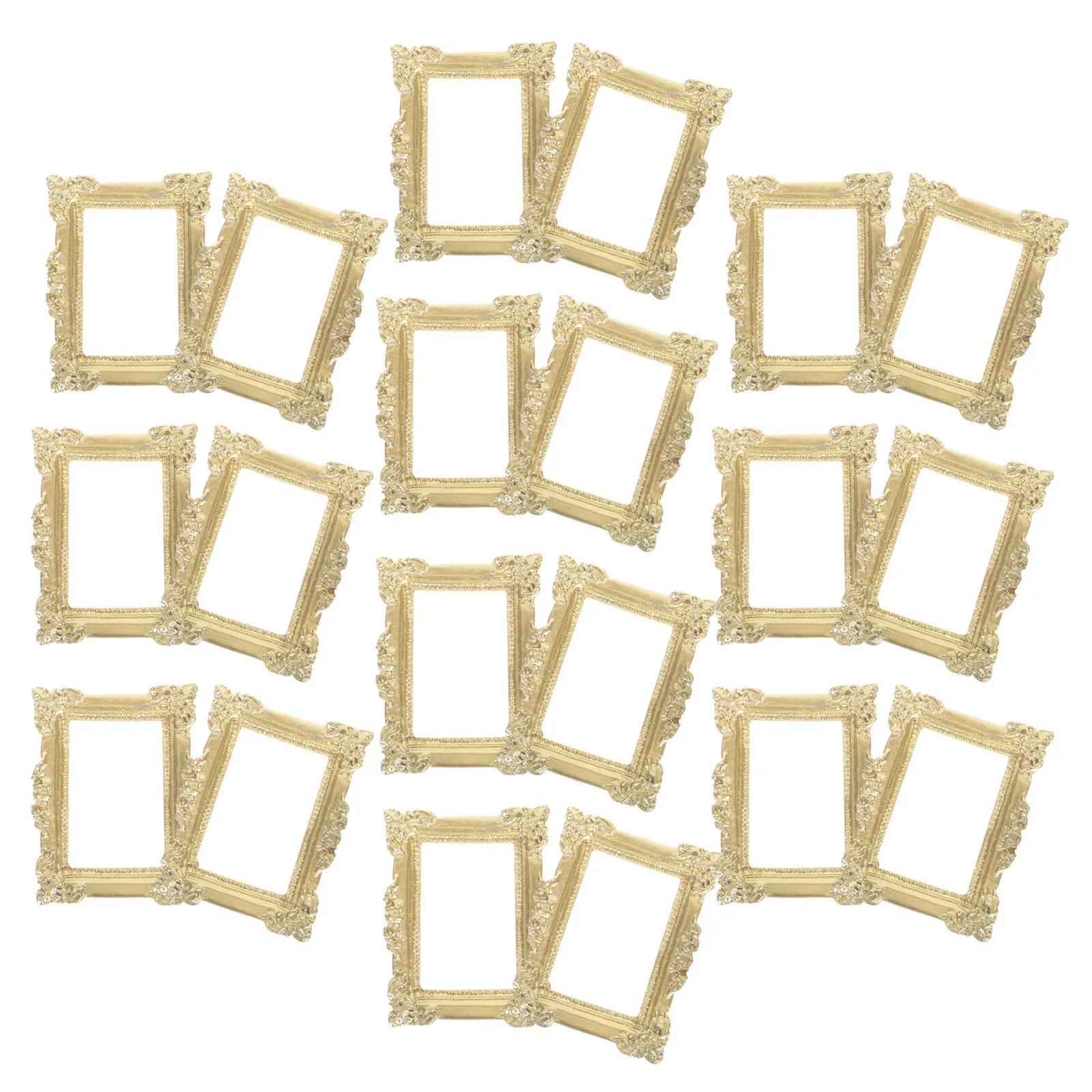 20Pcs Mini Vintage Picture Frames Resin Angel Ornaments High-Transparency Tiny Photo Frames for Miniatures Craft