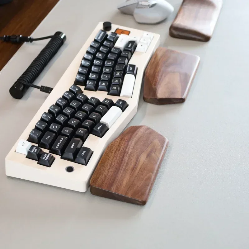 

Walnut Wrist Rest Split Type Alice Palm Rest Custom Original Mechanical Keyboard Hand Rest Support 60%t for Gaming Esports