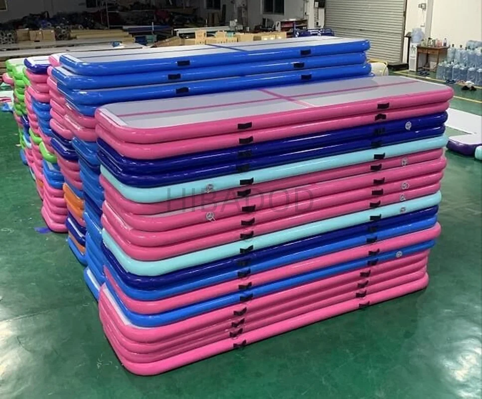 에어 플로어 텀블 트랙 인플레이터블 에어 트랙 5x1x0.2m 인플레이터블 체조 텀블 트랙 텀블링 매트 펌프 포함