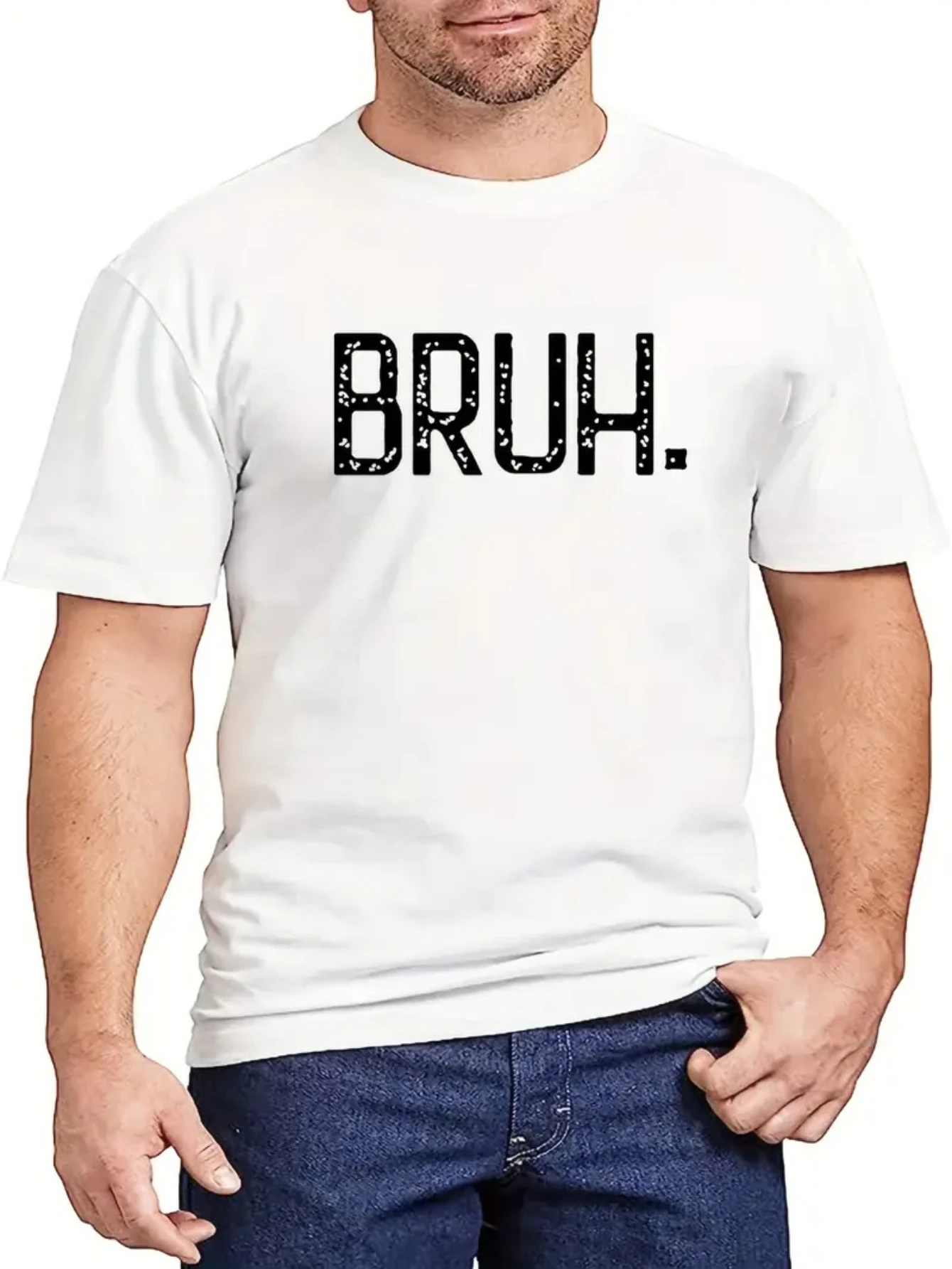 Men Clothing Men T Shirts Unisex Bruh Read Your Bible Cotton Humorous Christian Meme Casual Round Neck Tee with Short Sleeves