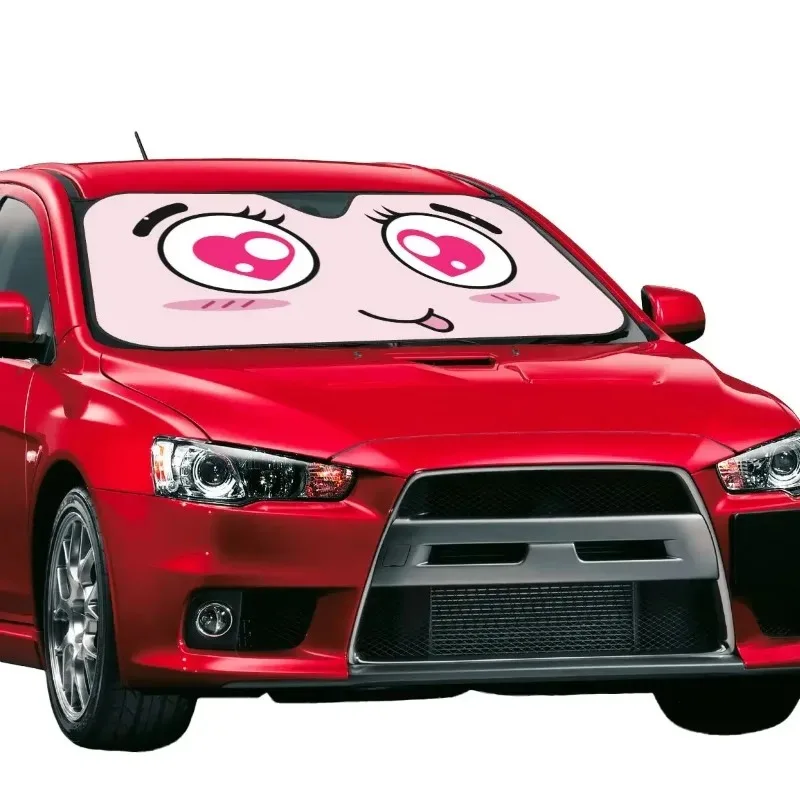 مظلة شمسية مخصصة للزجاج الأمامي للسيارة مطبوعة بالكامل |   عزل الحرارة للحماية من الأشعة فوق البنفسجية |   بوليستر + رقائق الفقاعات - مقاسين مع أكواب شفط