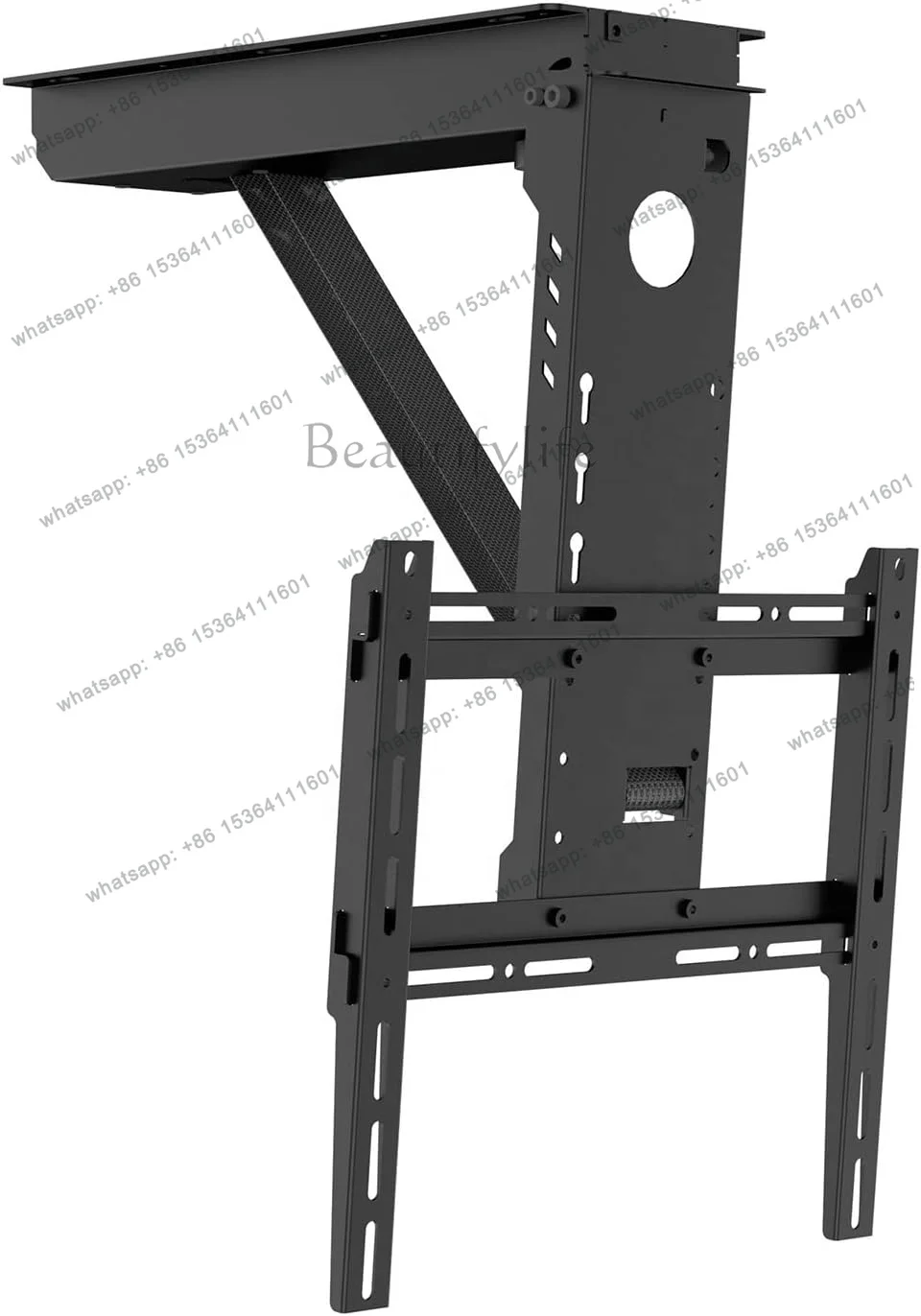 New Remote Control 32--70inch Flip Down Motorized Ceiling TV Mount, Telescopic Electric TV Lift With Auto Lifting