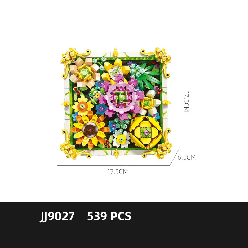 Idea Garofano Rosa Fiore di girasole MOC Building Block Modello di costruzione Mattone Cornice per foto 3D Collezione di giocattoli per ragazze Regalo