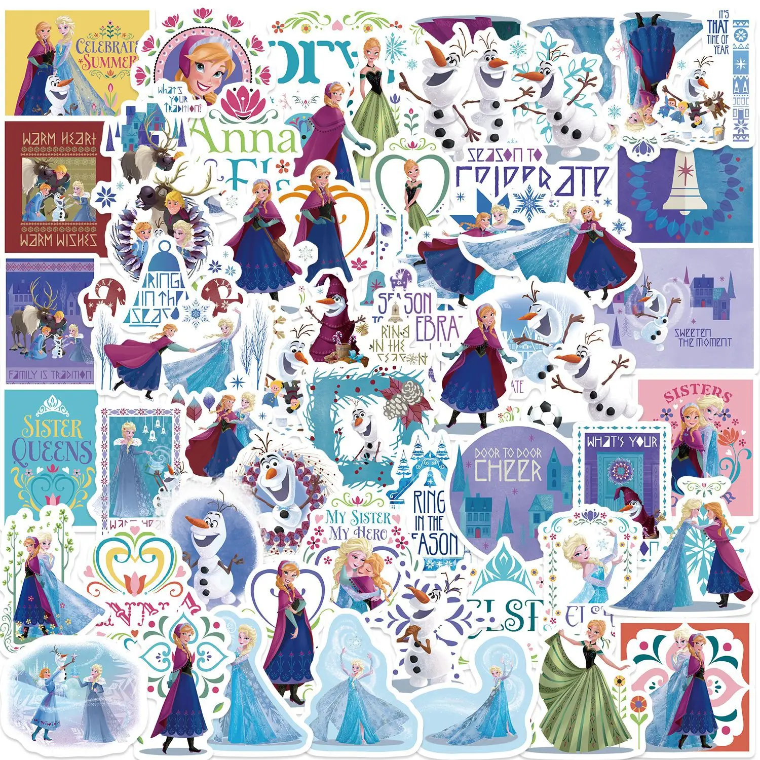 

10/60PCS Disney Anime Frozen Stickers Kawaii Princess Elsa Graffiti Decal For Kid DIY Laptop Bike Guitar Aesthetic Sticker Toy