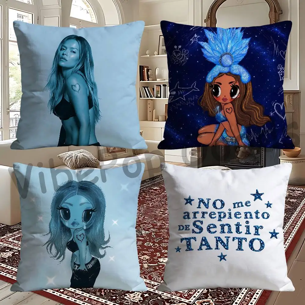 Square Cushion Cover Weird Aesthetic Library Book Page Print Pillow Cover K-Karol G No Me Arrepiento de Sentir Tanto