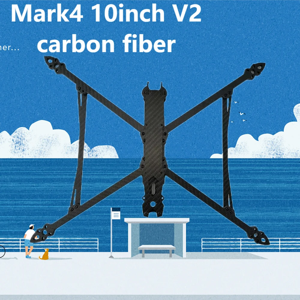 

flyroun Mark4 V2 Mark4 10inch 427mm 3K Full Carbon Fiber TrueX Mark 4 Frame for FPV Camera Kit Drone