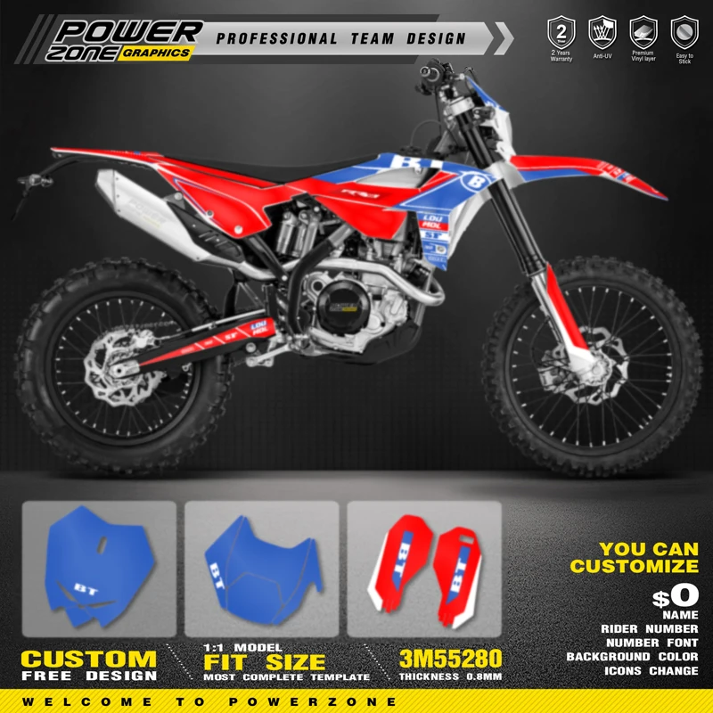 PowerZone Custom Team Graphic Decal & Sticker Kit For BETA 2020 2021 2022 RR RR-S 125 200 250 300RR 350 390 430 480 RR-S RX 24