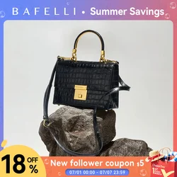BAFELLI PURSE 2026 LUXURY BAG CROCODILE GRAIN LEATHER EVENING HANDBAG FASHION BUSINESS HANDLE CASUAL WOMEN FEMALE CROSSBODY