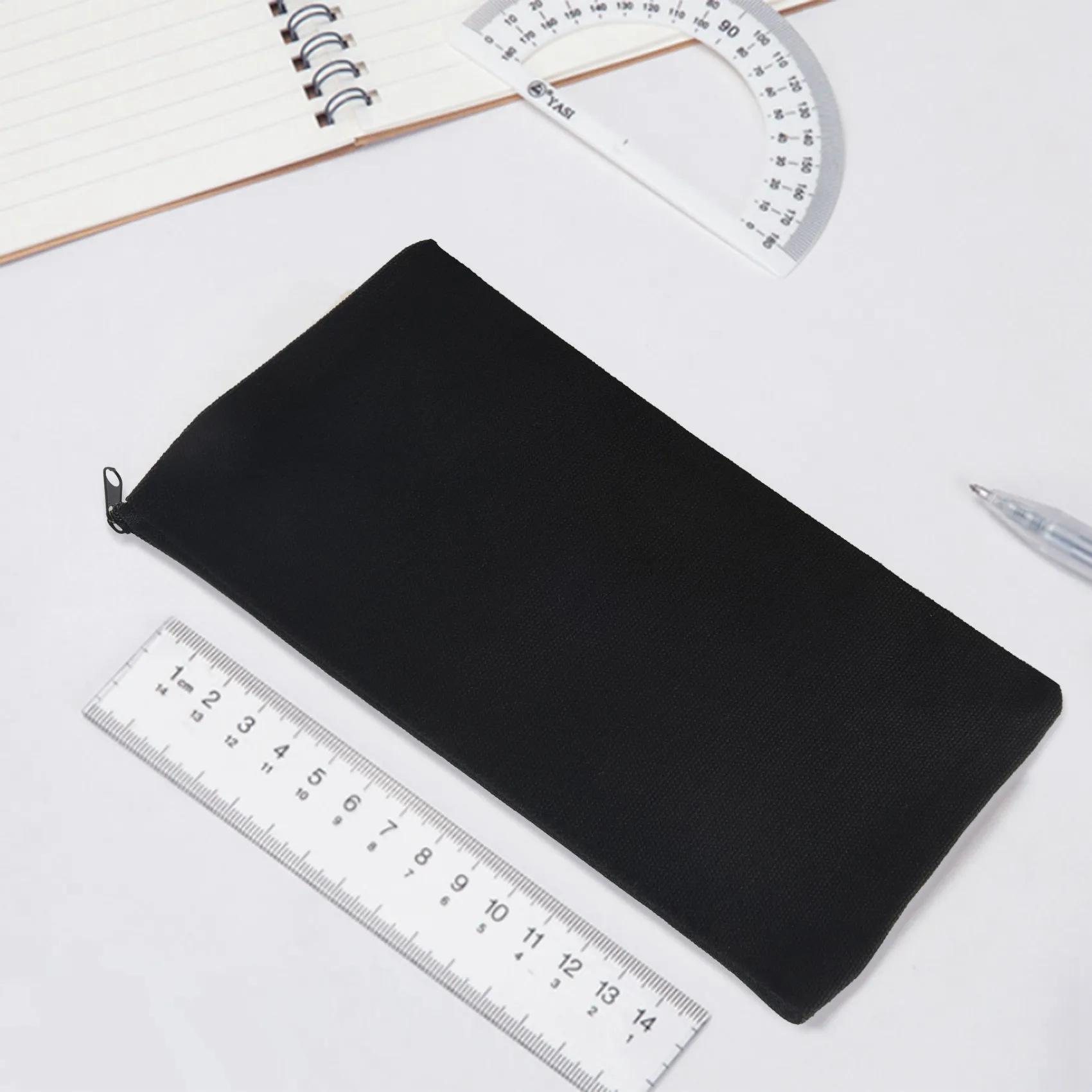 A44T40 шт. Холщовые сумки на молнии Холщовые косметички Пенал Пустые сумки для рукоделия для путешествий DIY Craft School Черный